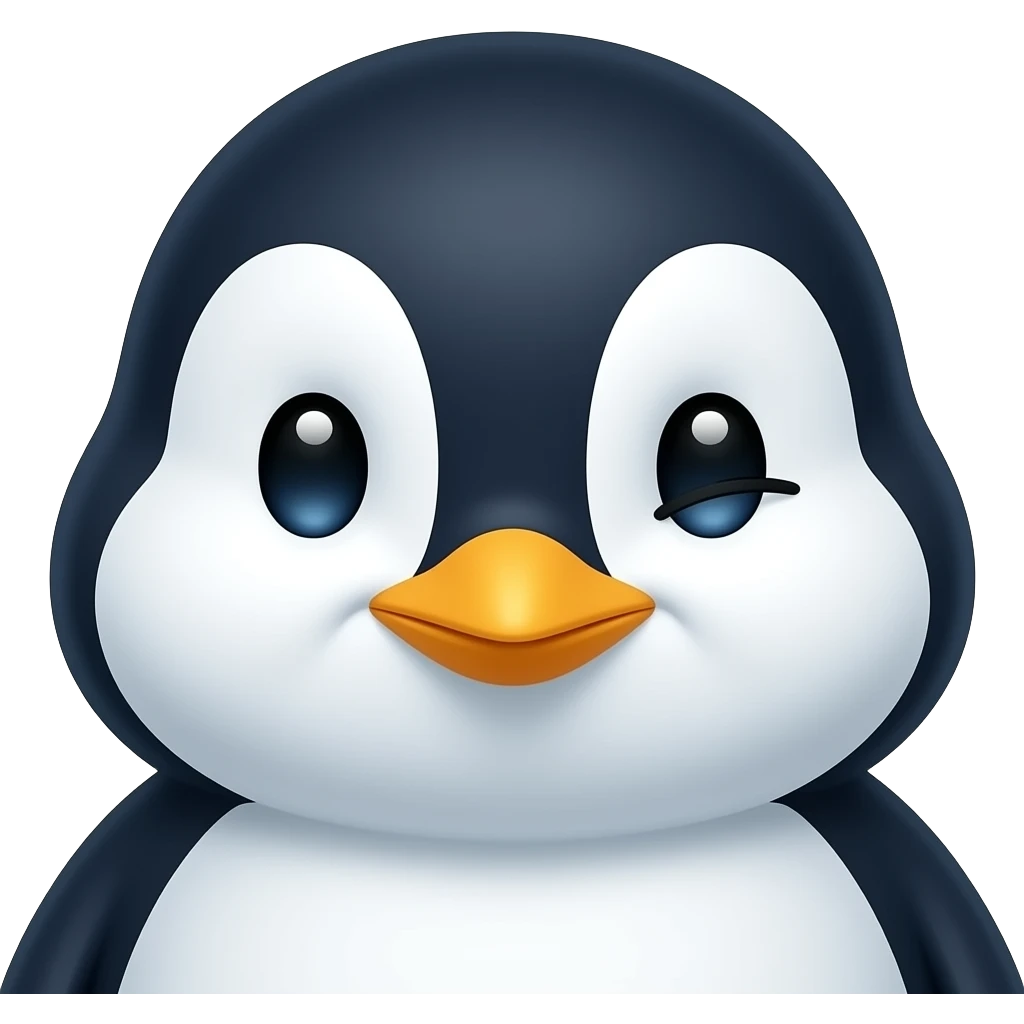 penguin with blue bombastic side eye png format emoji