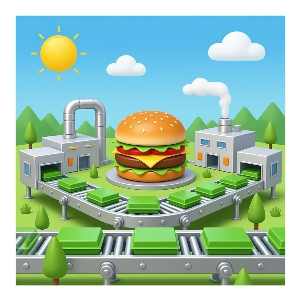 hamburger food factory emoji