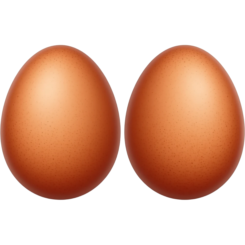 Two red boiled egg head to head emoji