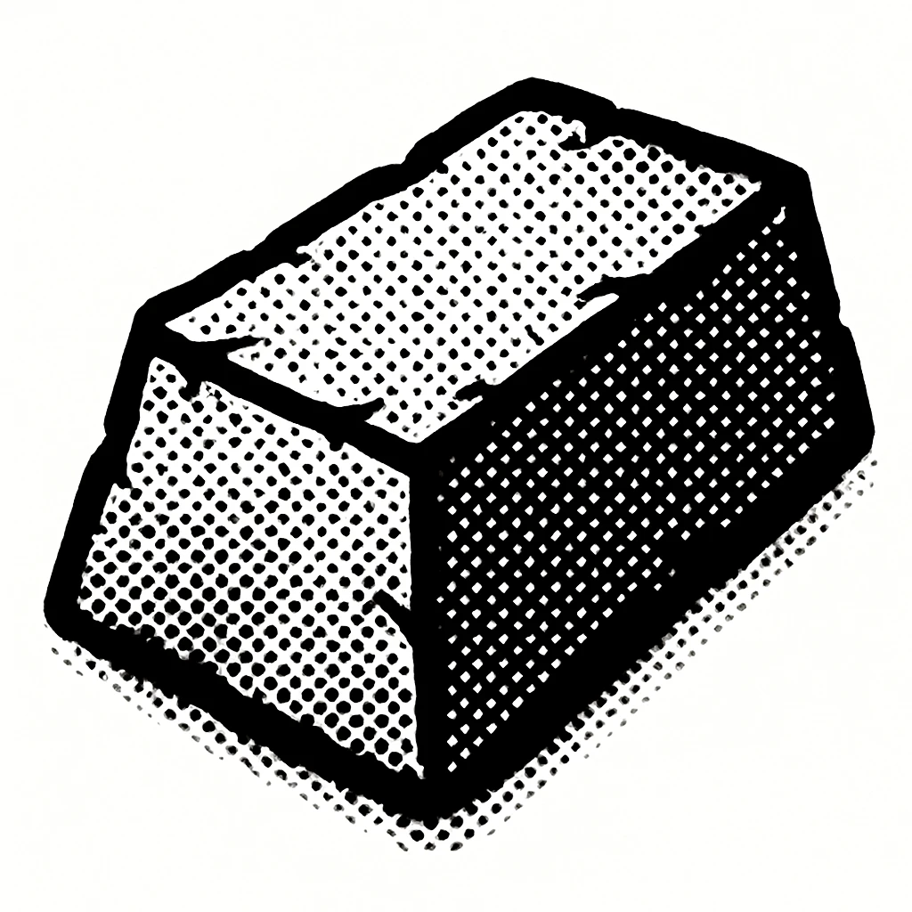 A rough copper ingot, industrial, metallic texture emoji