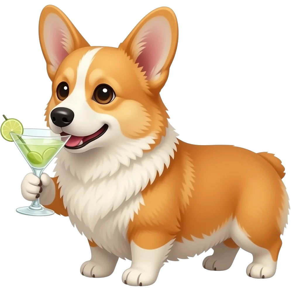 corgi drinking this martini emoji