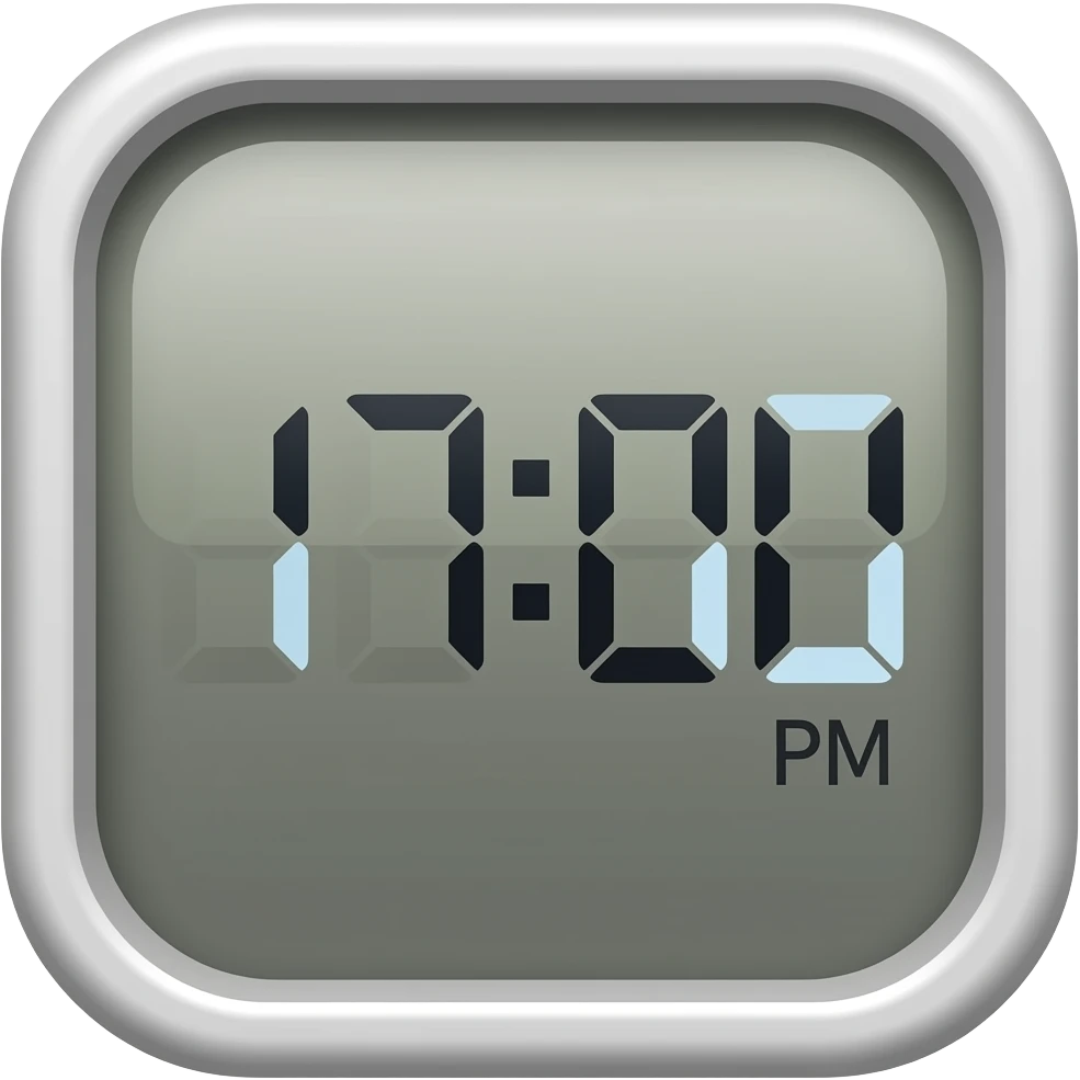 despertador cuadrado inteligente  17:00 PM emoji