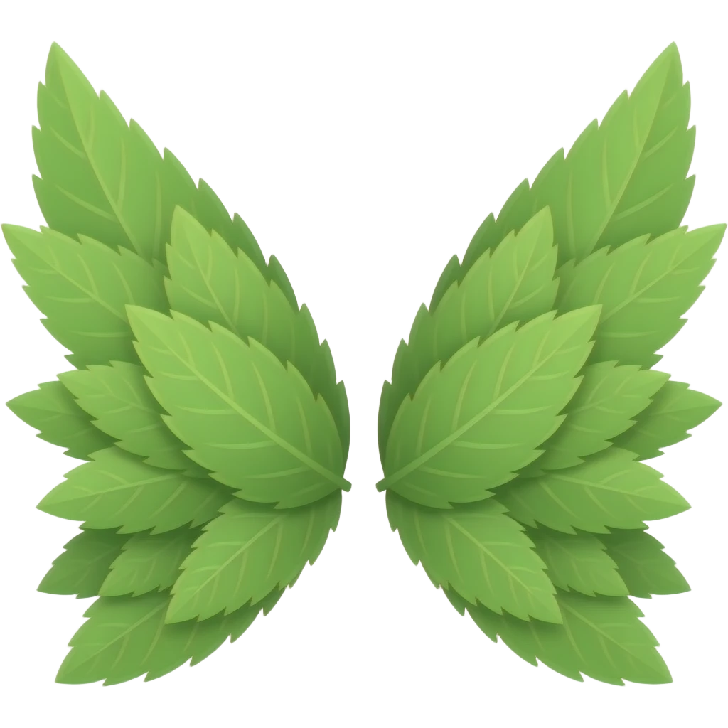 Mint leaf wings emoji