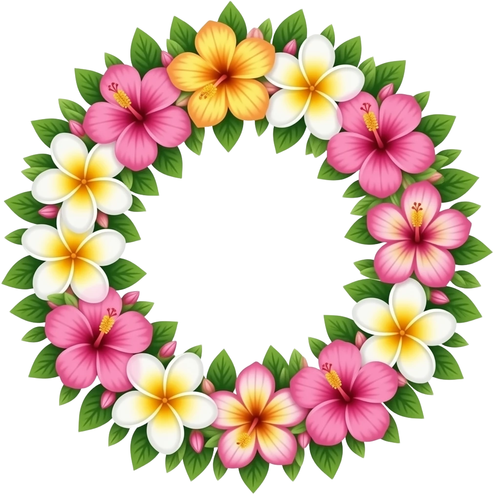 Tropical Hawaiian Flower lei emoji