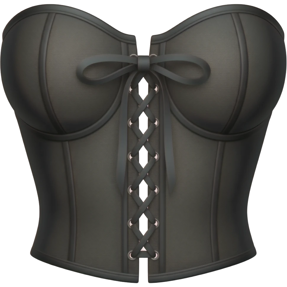 black corset, gathered mesh covering the entire corset, no visible trim emoji