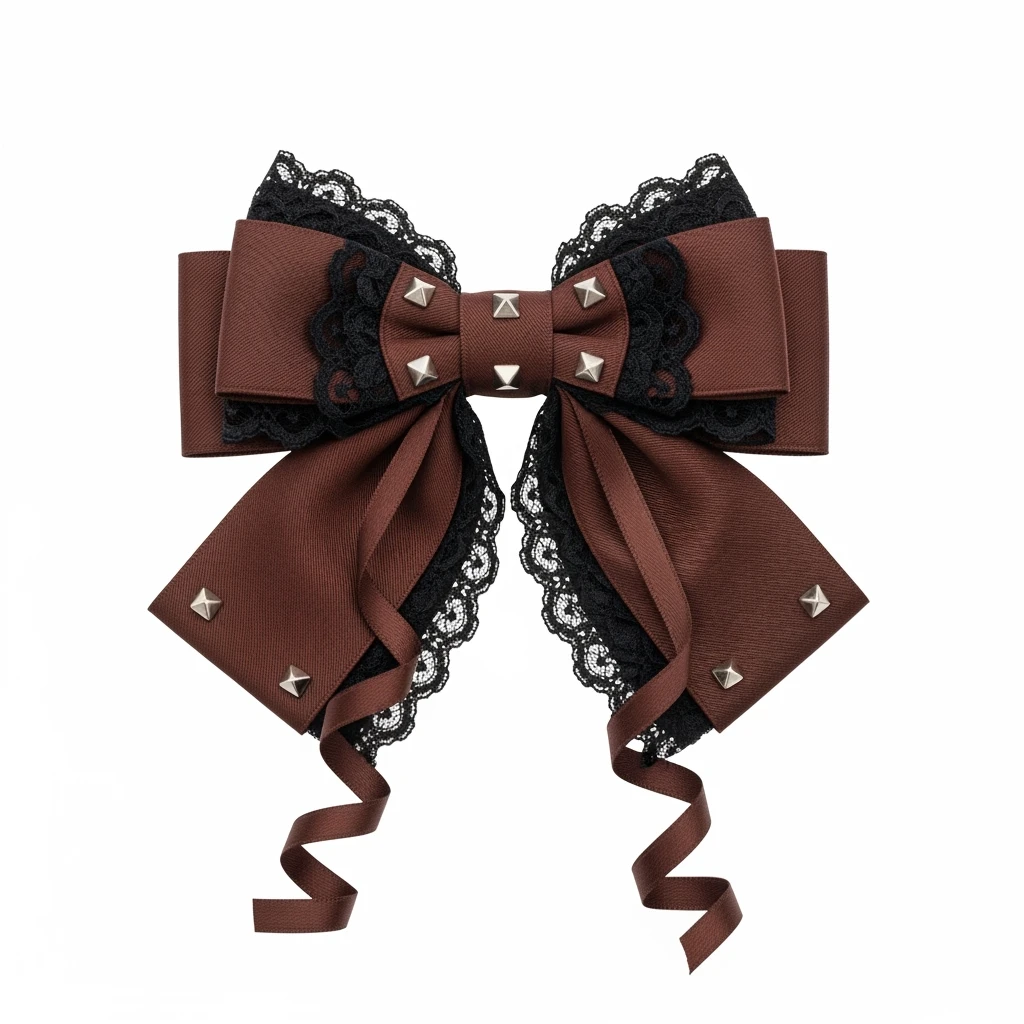 brown goth bow remove background emoji