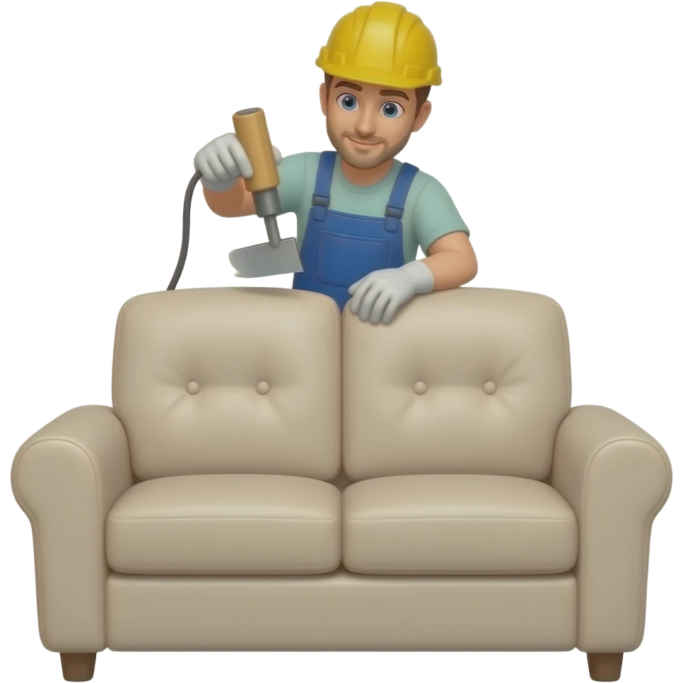 upholsterer making a sofa just  one person emoji
