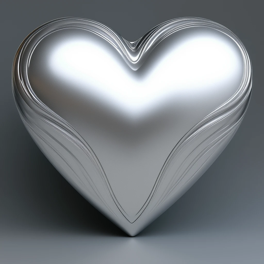 heart with a swirling silver pattern emoji
