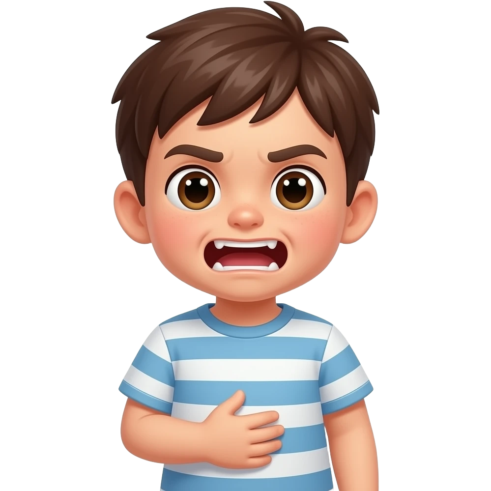 kid holding growling tummy hungry emoji
