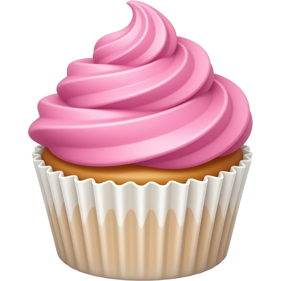 Cupcake with pink icing emoji