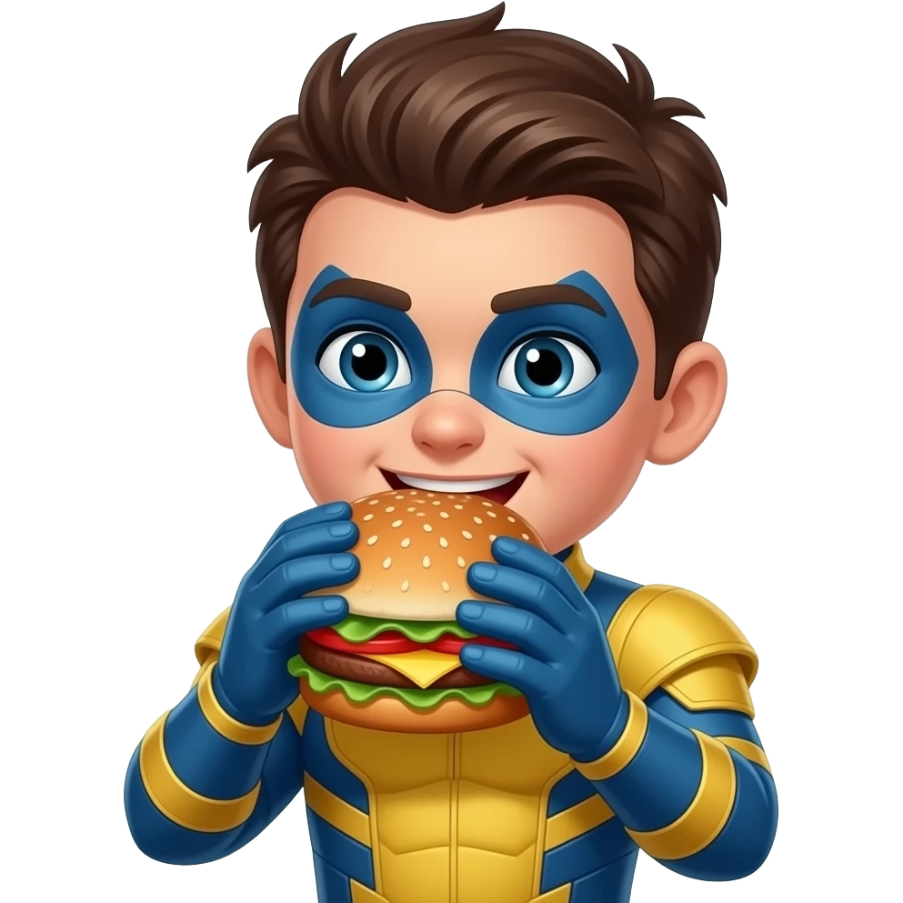 xmen kid eating burger emoji