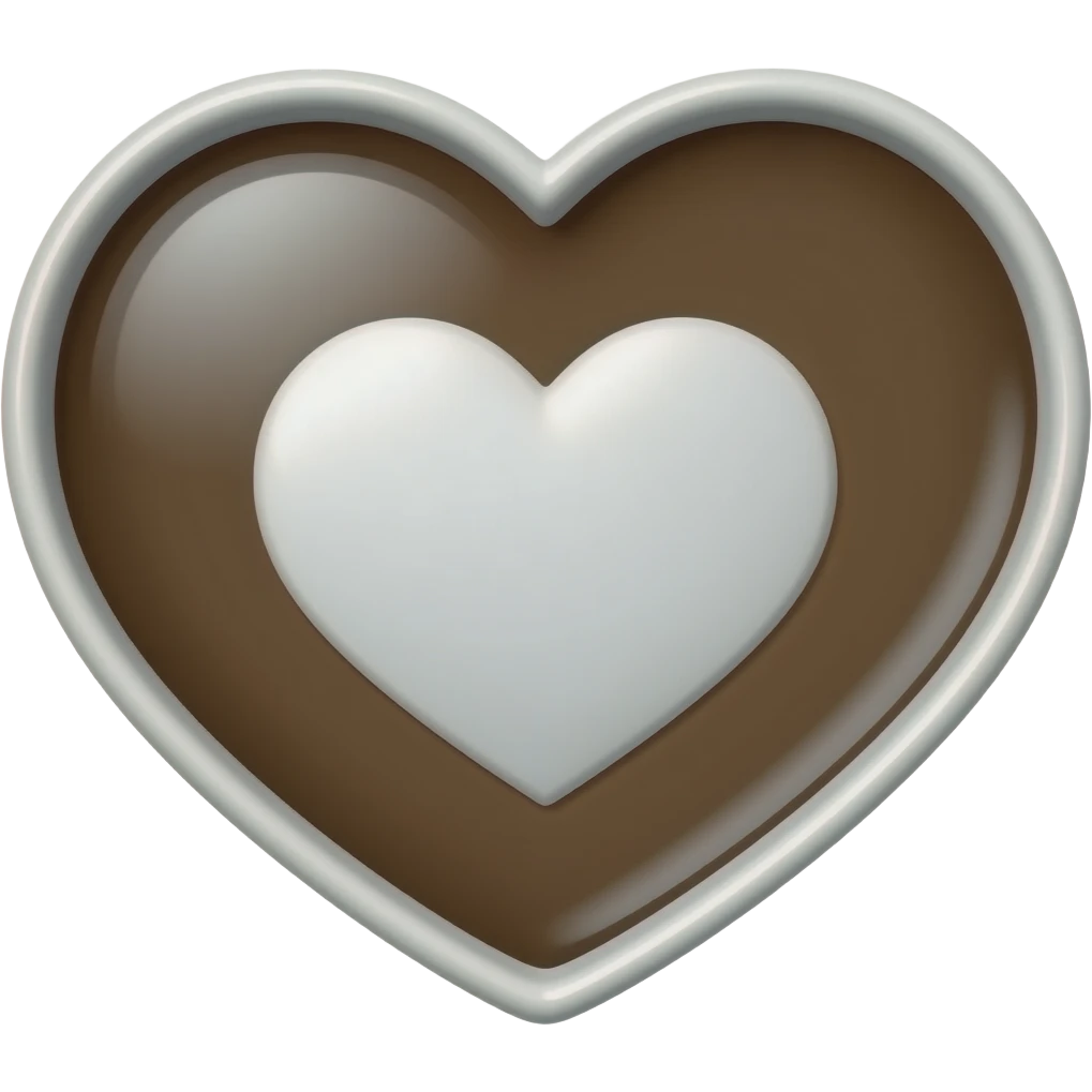 Corazón con machitas blancas y cafe emoji