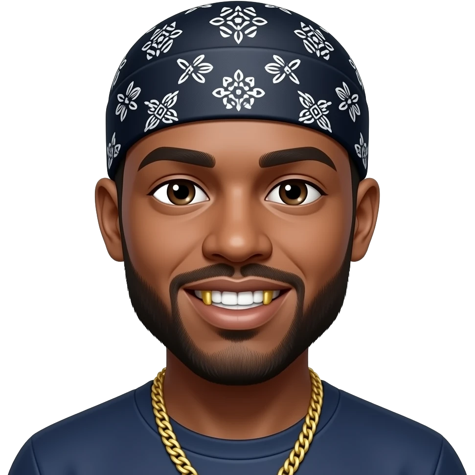 Nigga withGold teeth doorag emoji