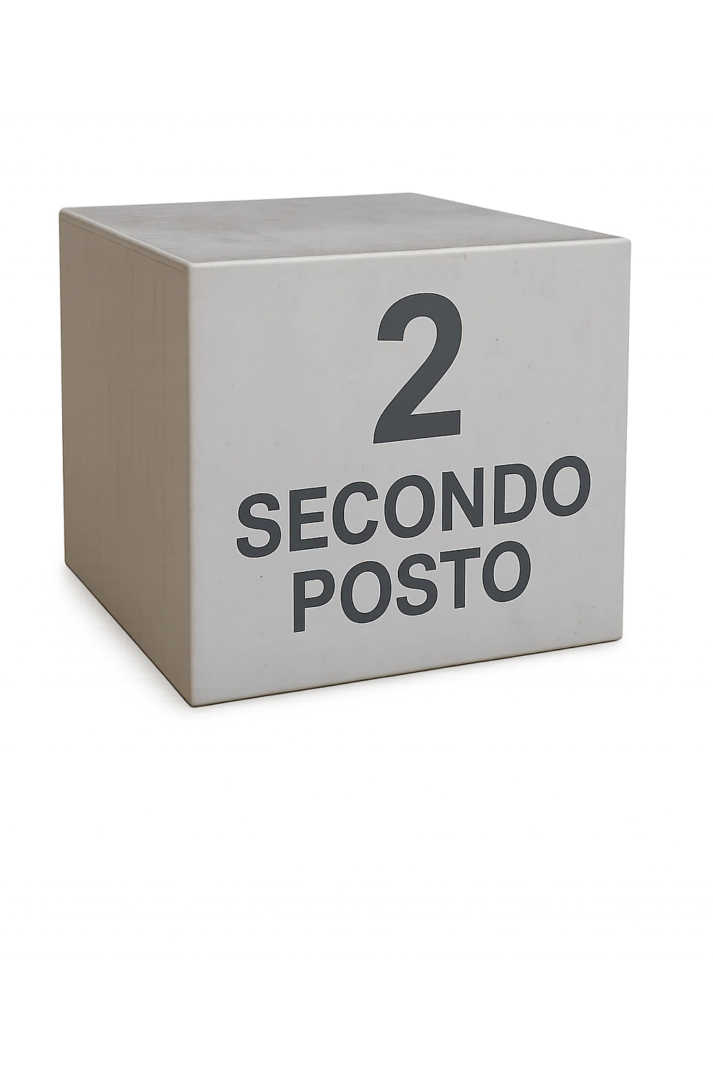 PODIO CON LA SCRITTA "SECONDO POSTO", iperrealistico 4k emoji