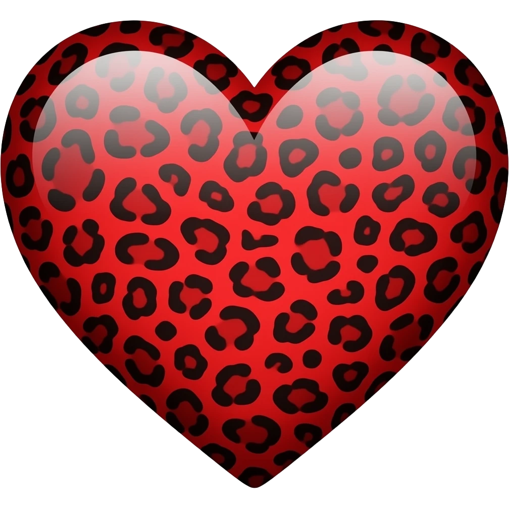 Corazón con estampado de leopardo rojo emoji