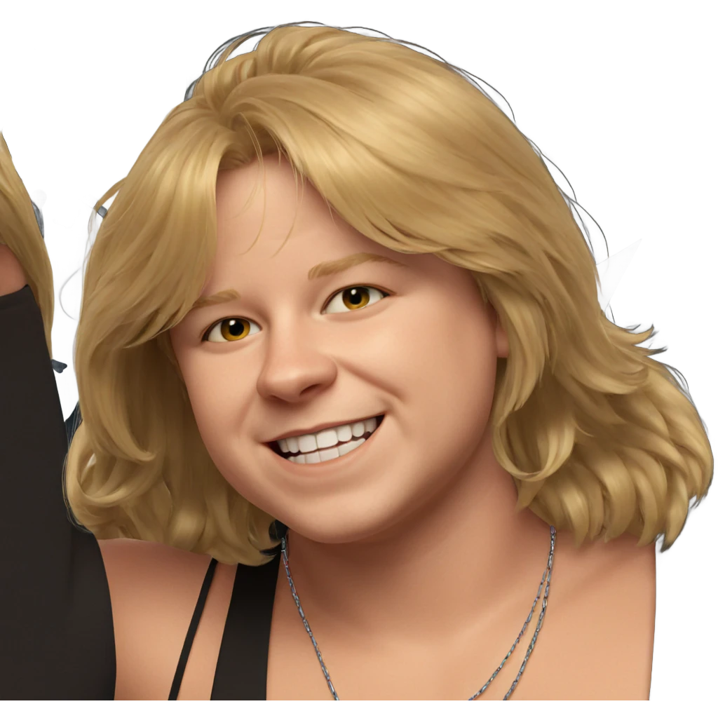 blonde boy with necklace smile emoji