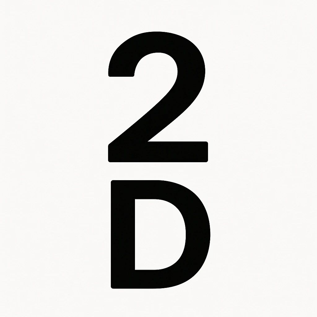 The number 2 with the letter D under it emoji