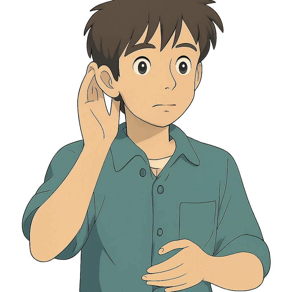 ghibli style young deaf man emoji