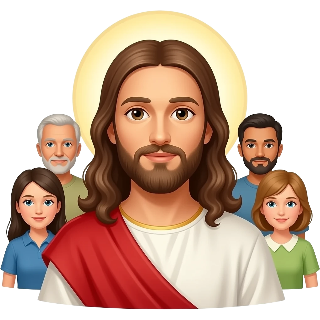 Jesus with a group of people emoji