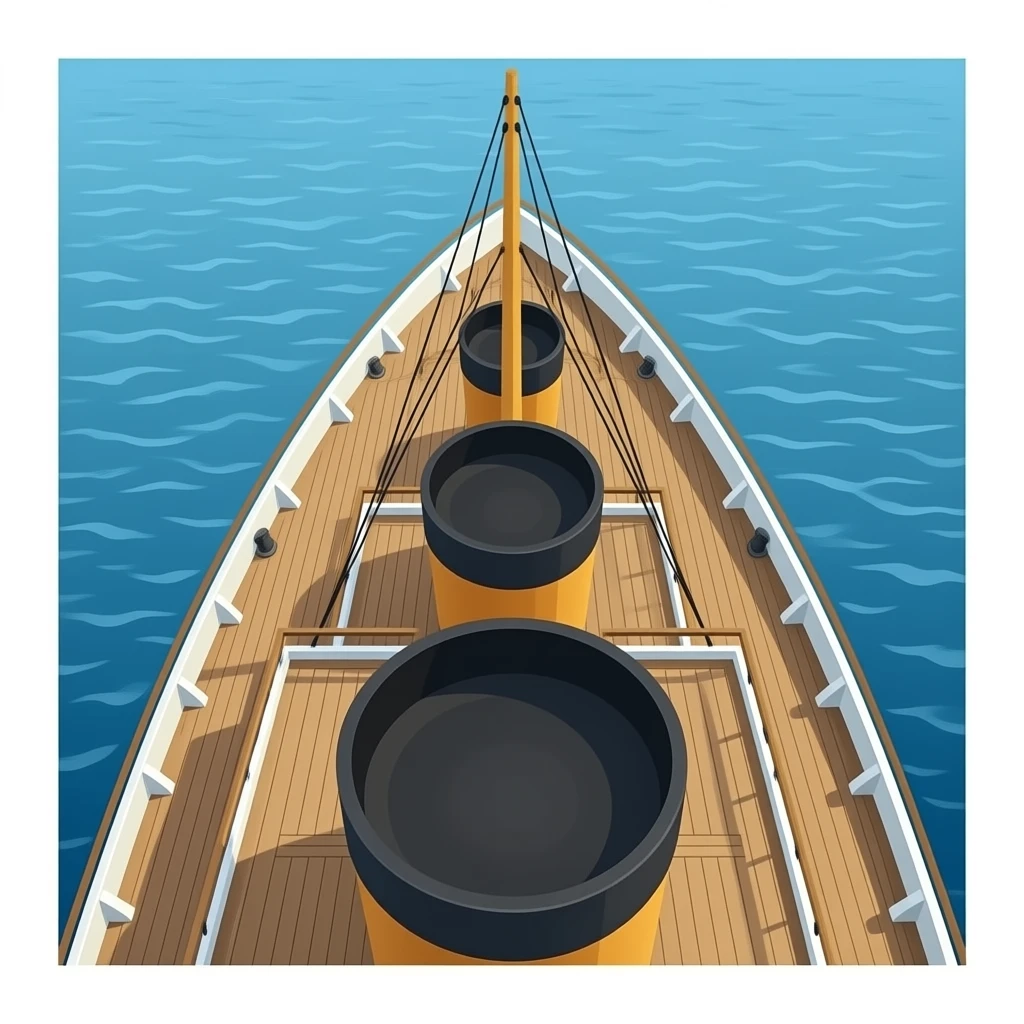 titanic deck bow from birds eye view emoji