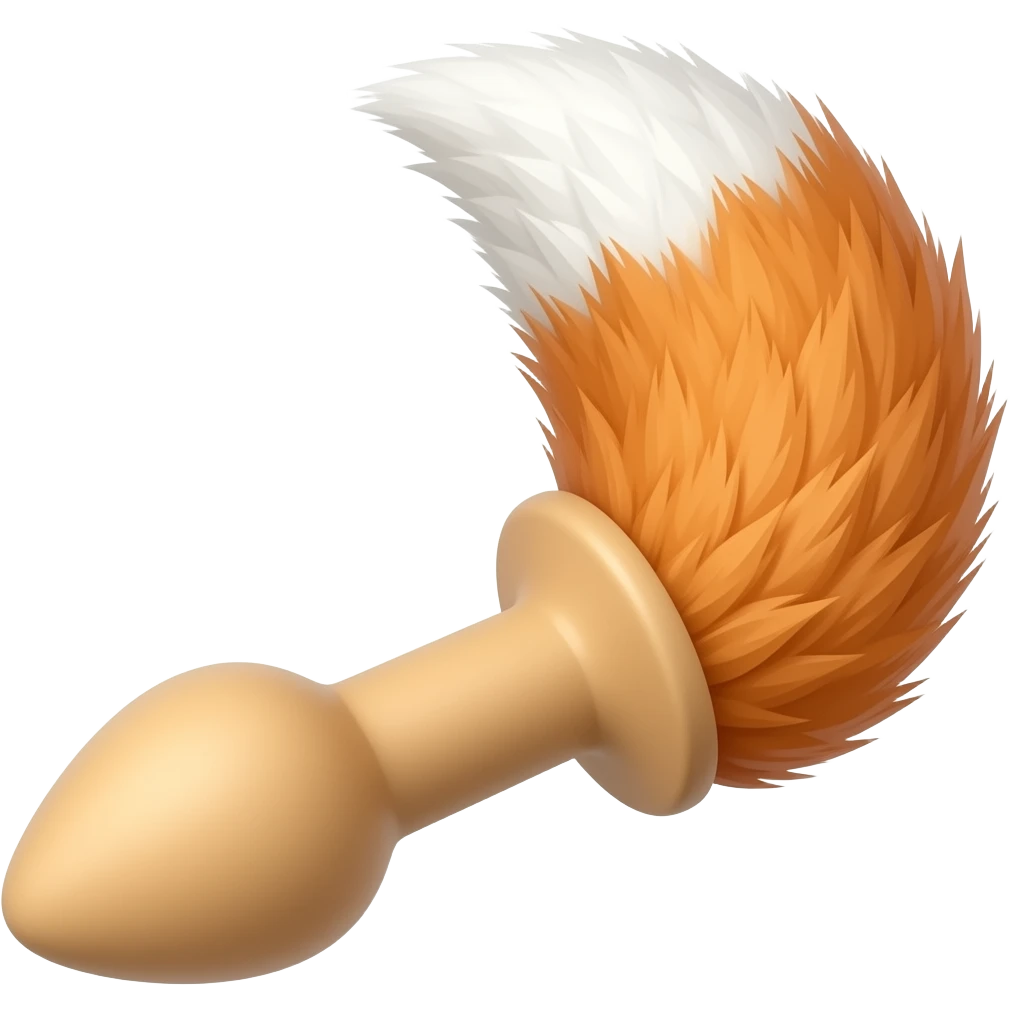 butt plug with a furry fox tail sex toy emoji
