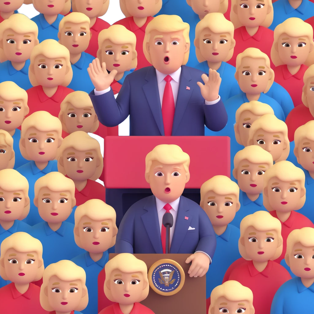 Donald Trump speaking at a rally emoji