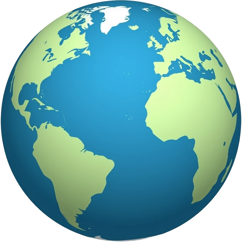 intact globe on white background, not tranparent emoji