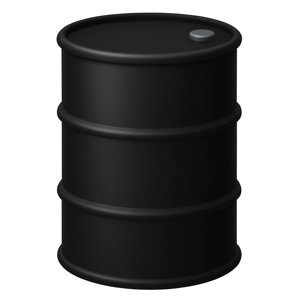 Сгенерируй мне в стиле эмоджи эпл черную бочку emoji