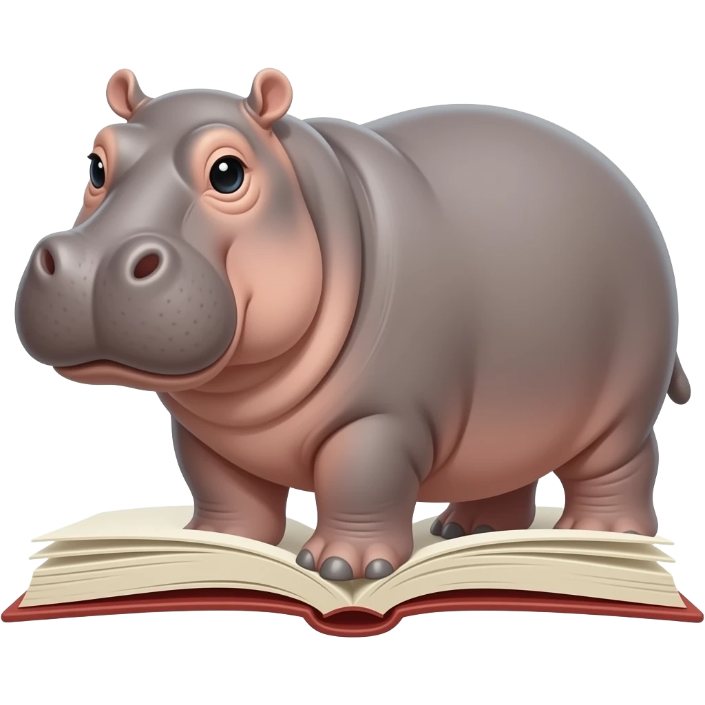 Book about hippoes emoji