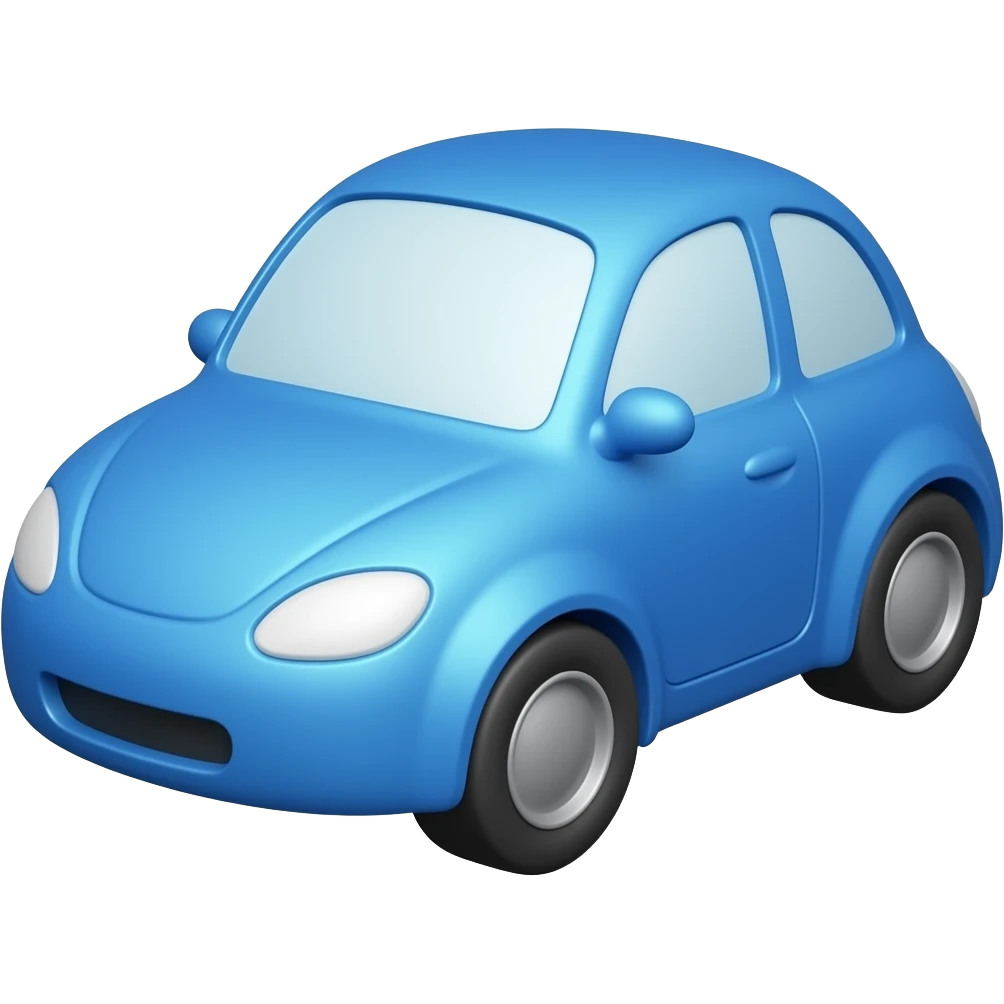 blue car ios emoji 3/4 view emoji