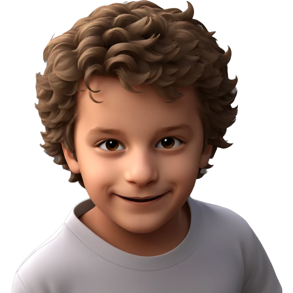 smiling boy in white shirt emoji