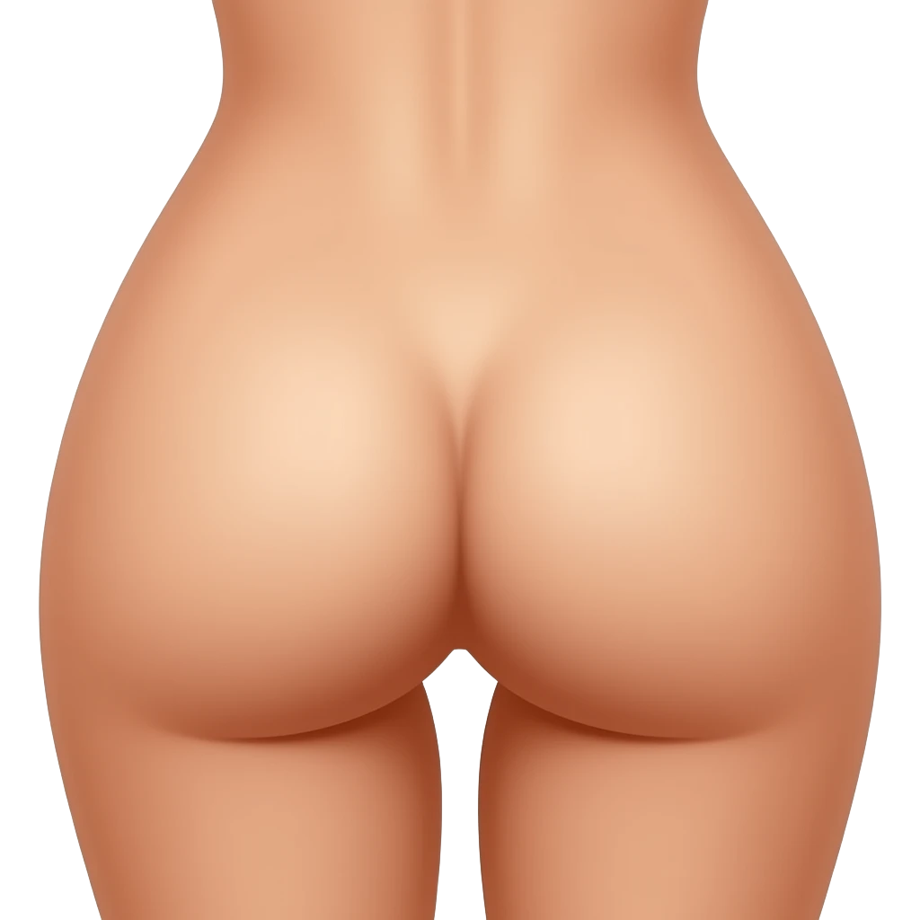 Naked woman with vagina between her legs emoji
