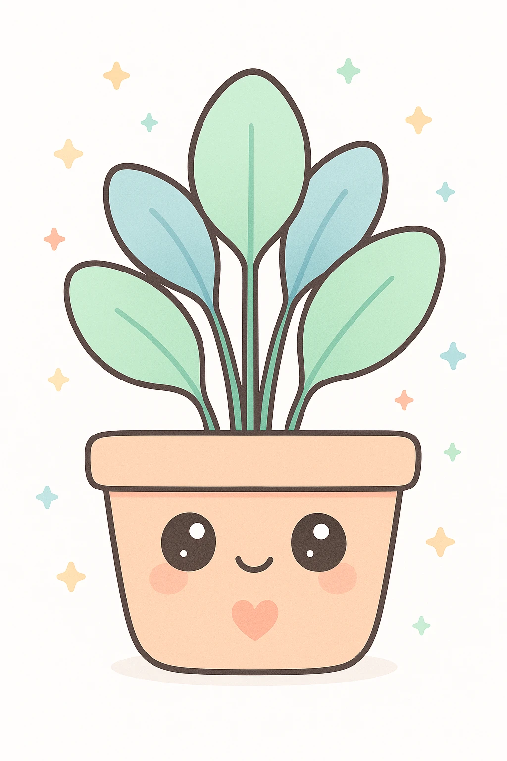 kawaii cartoon style plant emoji