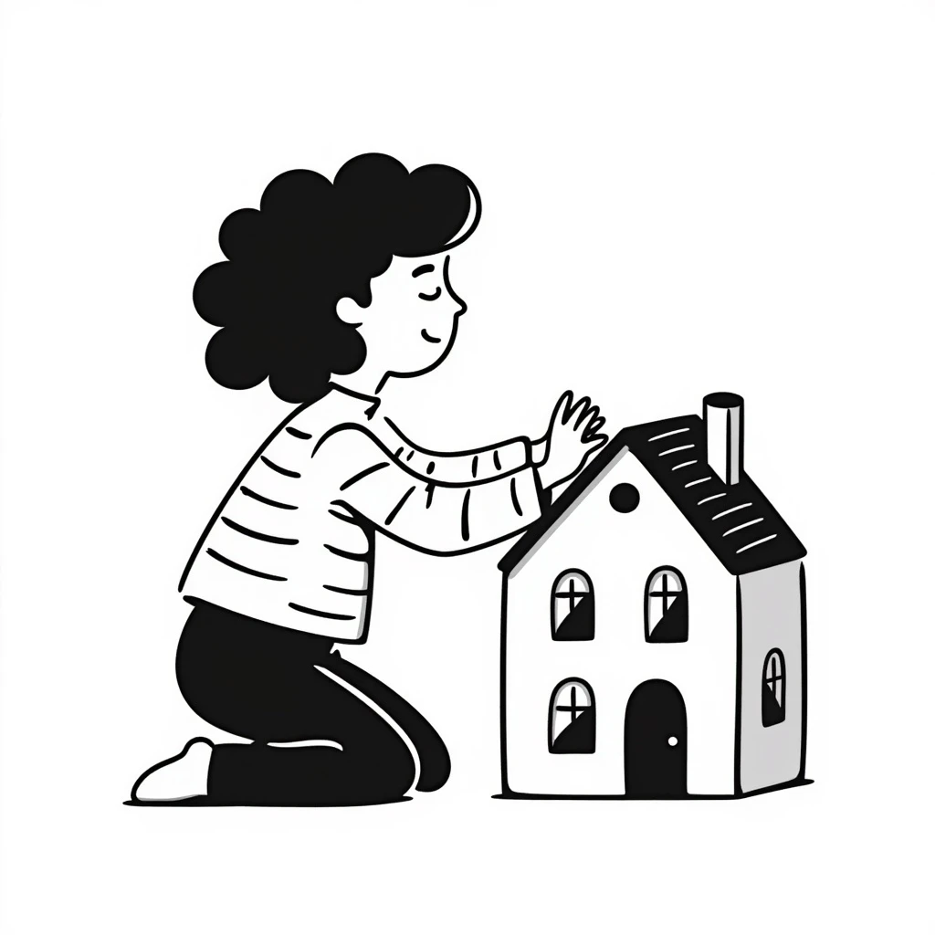caravan in hand-drawn doodle style emoji
