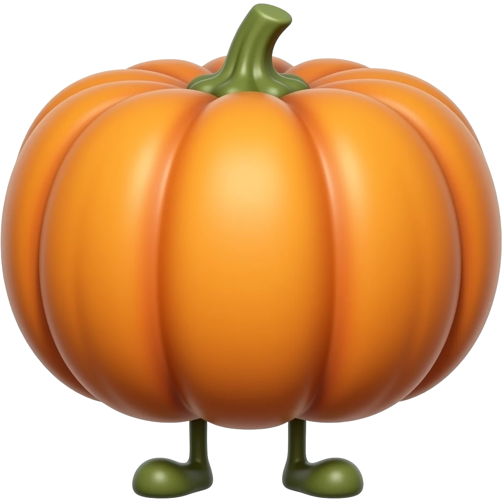 pumpkin with legs and without arms emoji