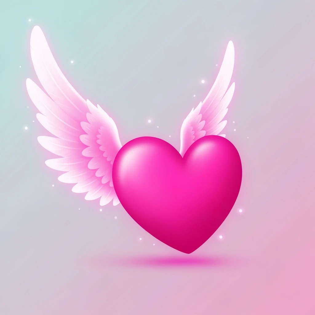 cute emo heart with wings emoji