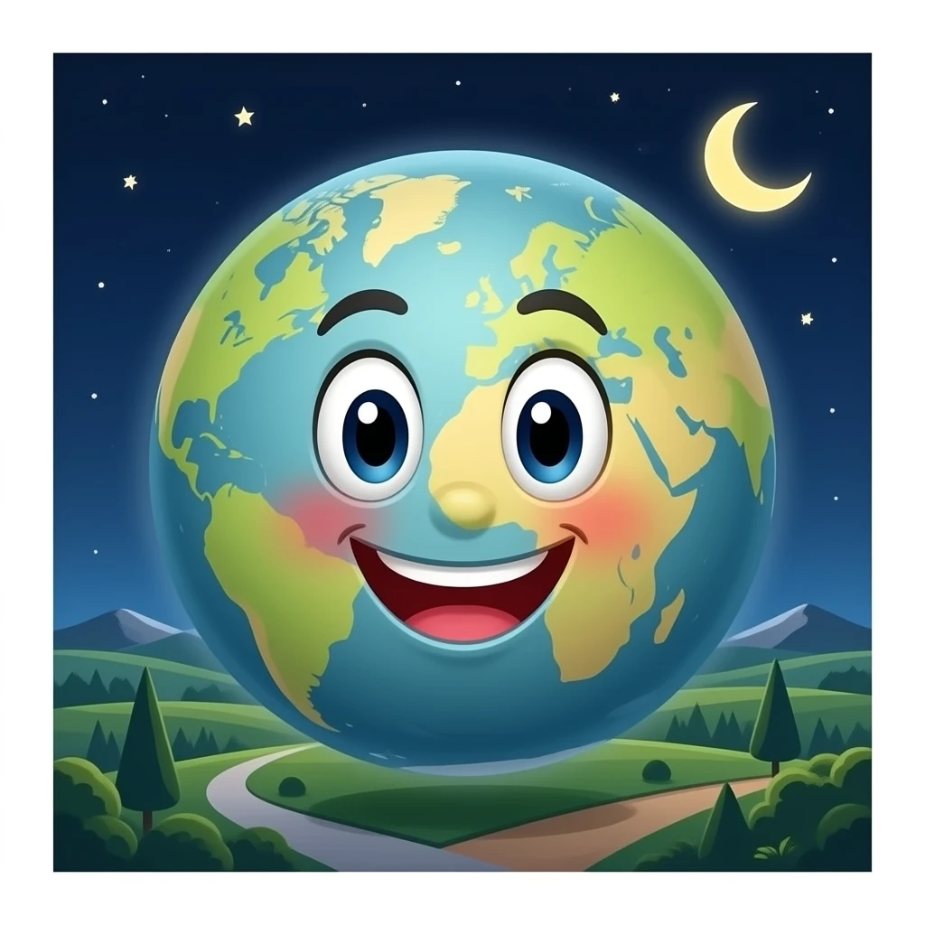 planet pluto happy smiling emoji