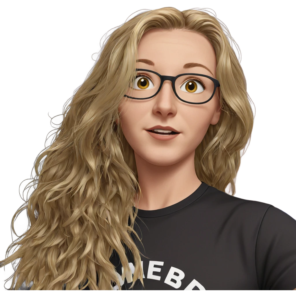 blonde girl in black shirt emoji