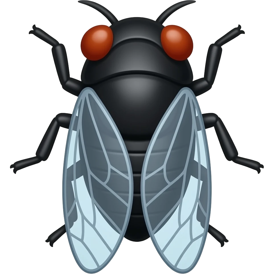 black kawaï  girly cute cicada emoji
