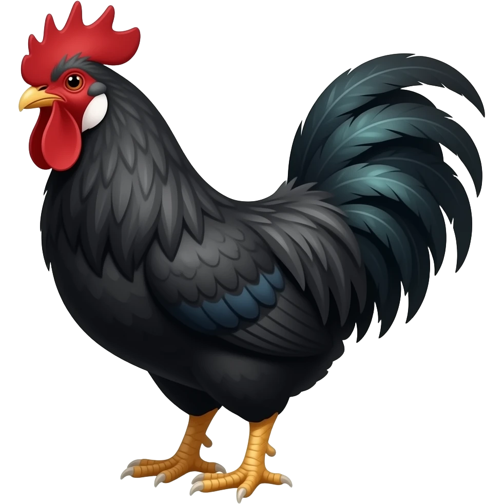 gallo todo negro emoji