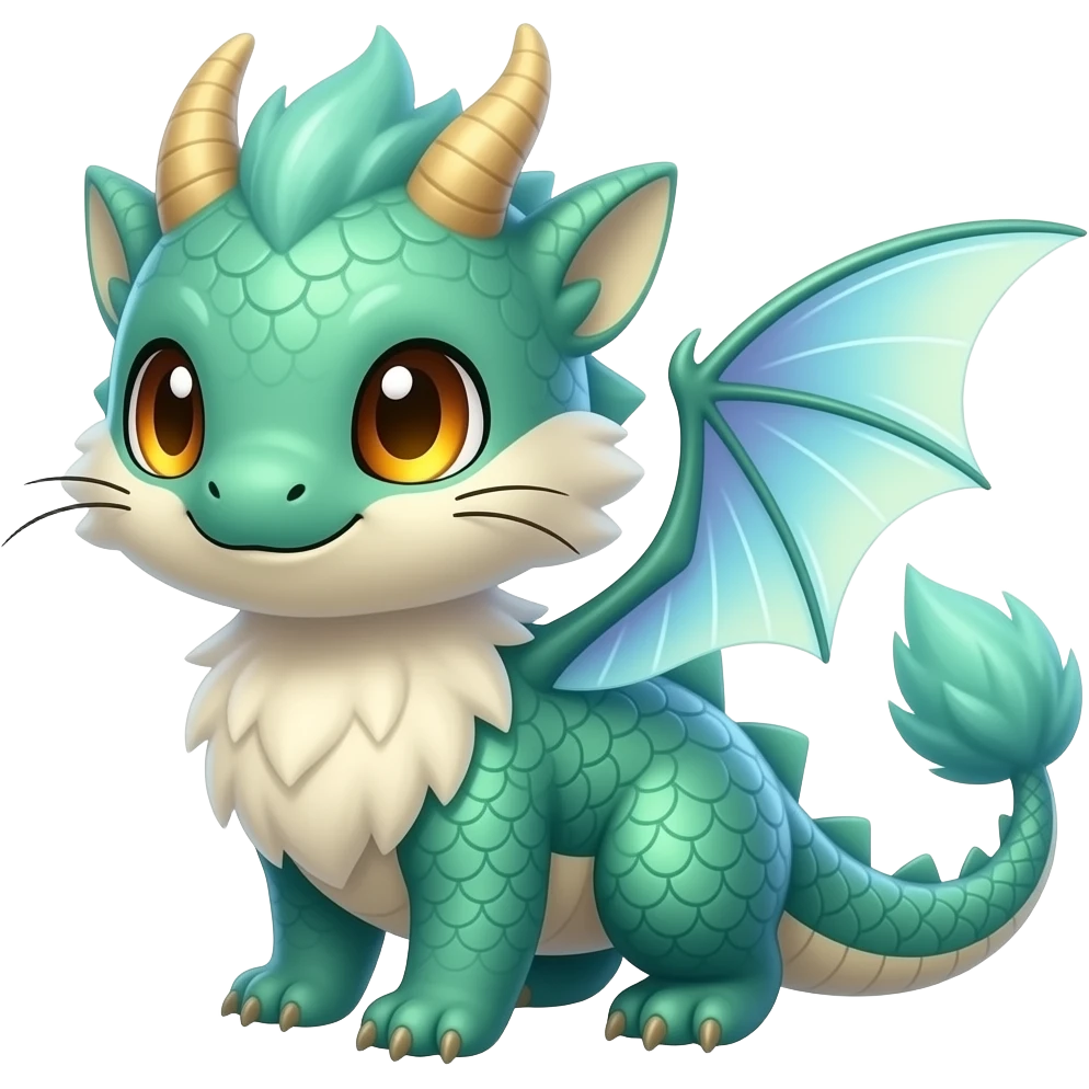 P moe meow meow cute fuzzy realistic Randomly-faerie-drake exotic Fakémon-creature emoji