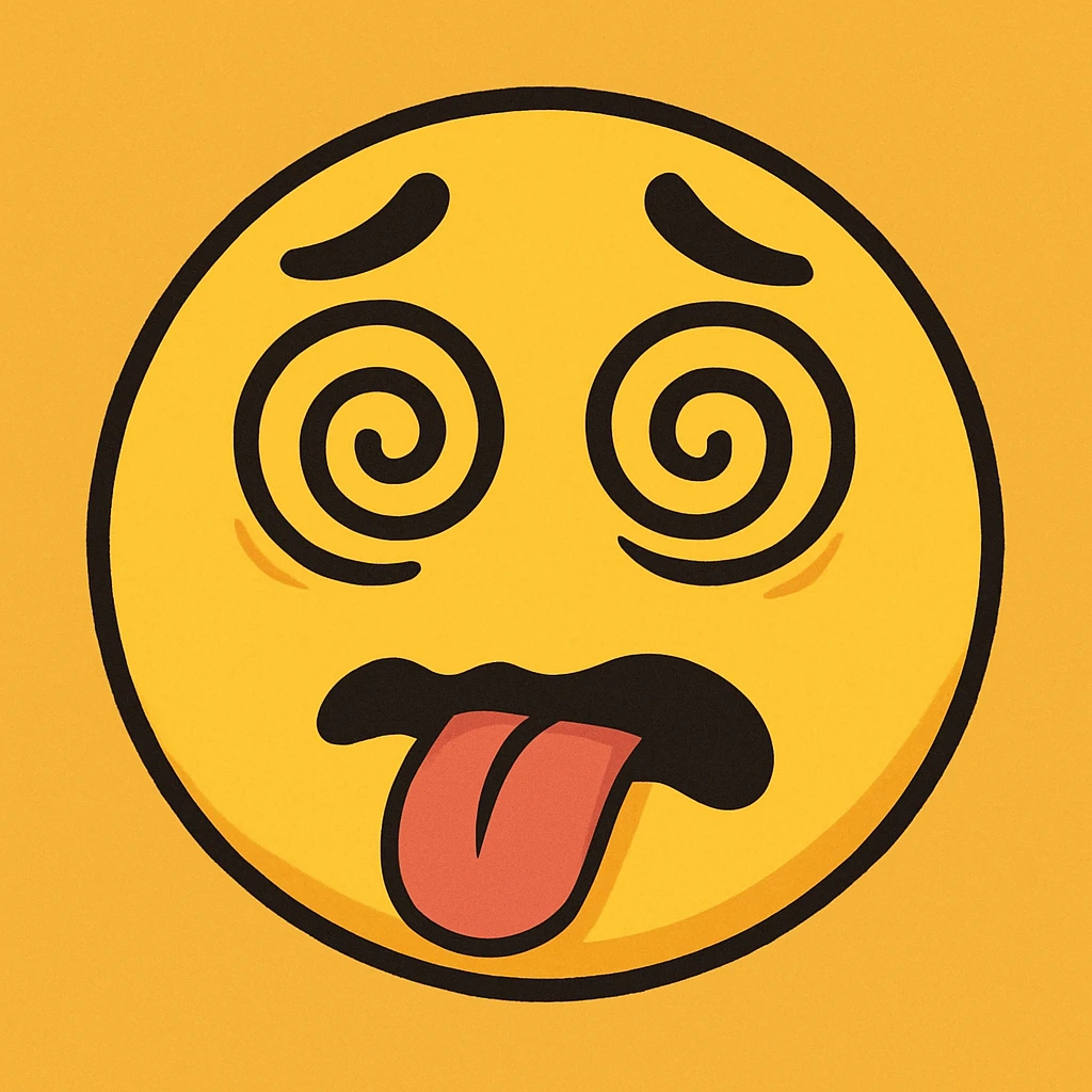 yellow dizzy drunk face emoji emoji