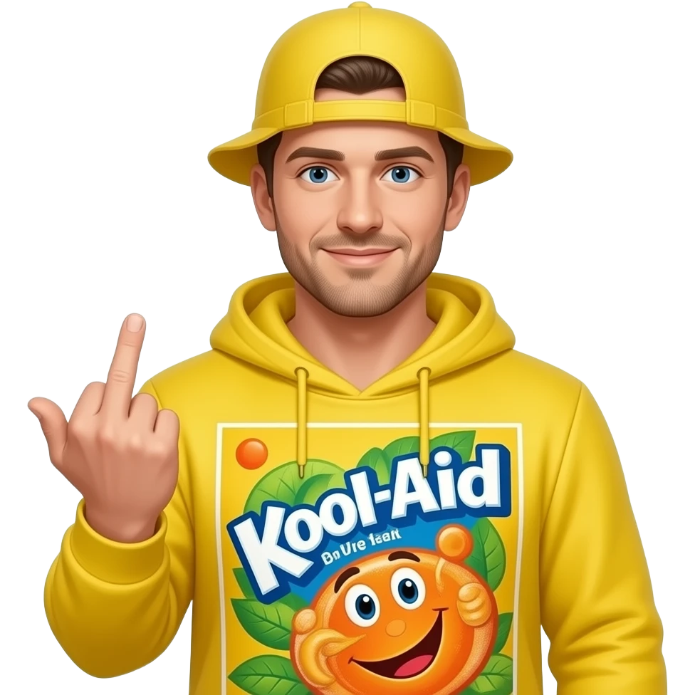 Koolaid man giving finger emoji