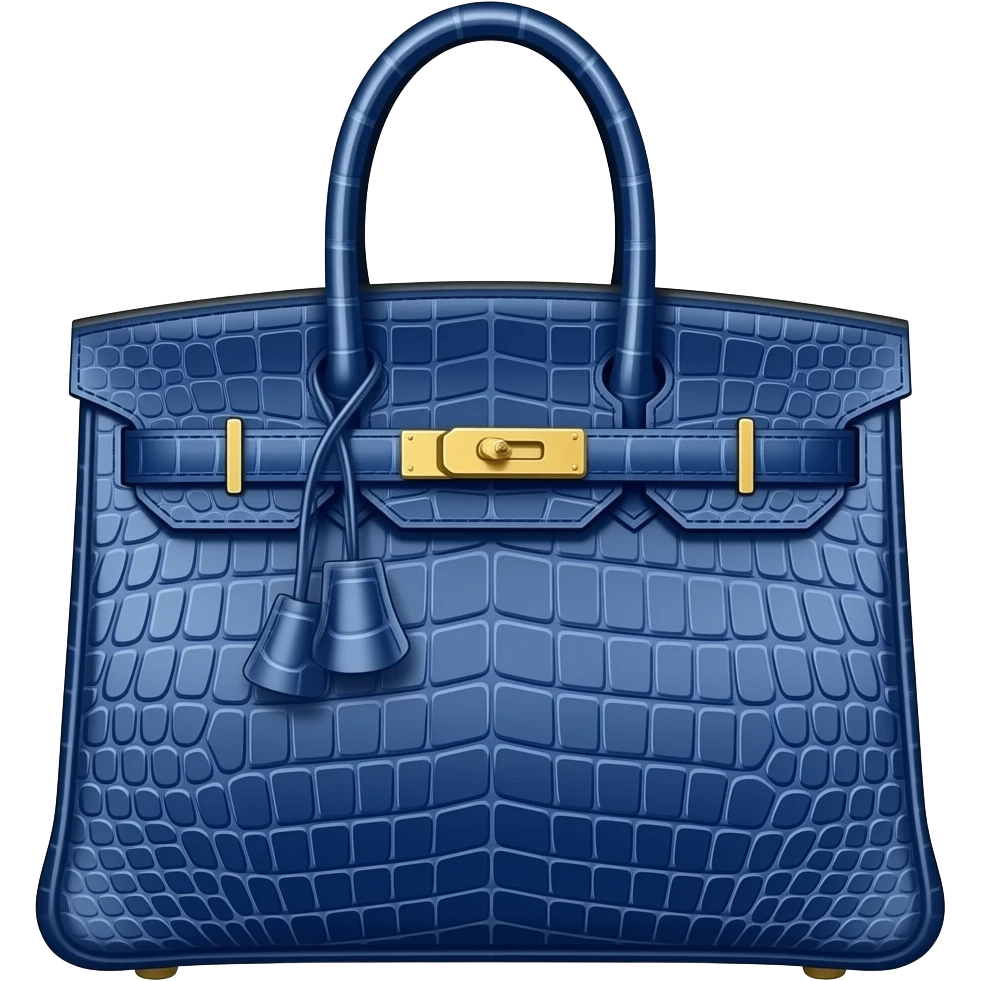 blue croc hermes birkin bag gold hardare emoji