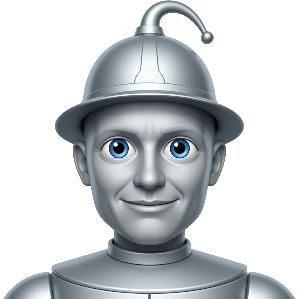 The Tin Man from The Wonderful Wizard of Oz with dark blue eyes emoji
