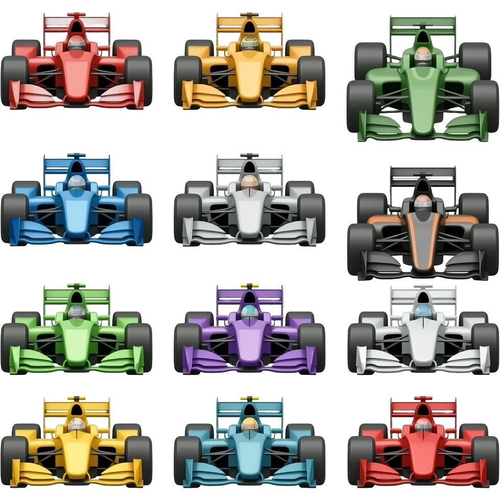 indycars of many colors emoji