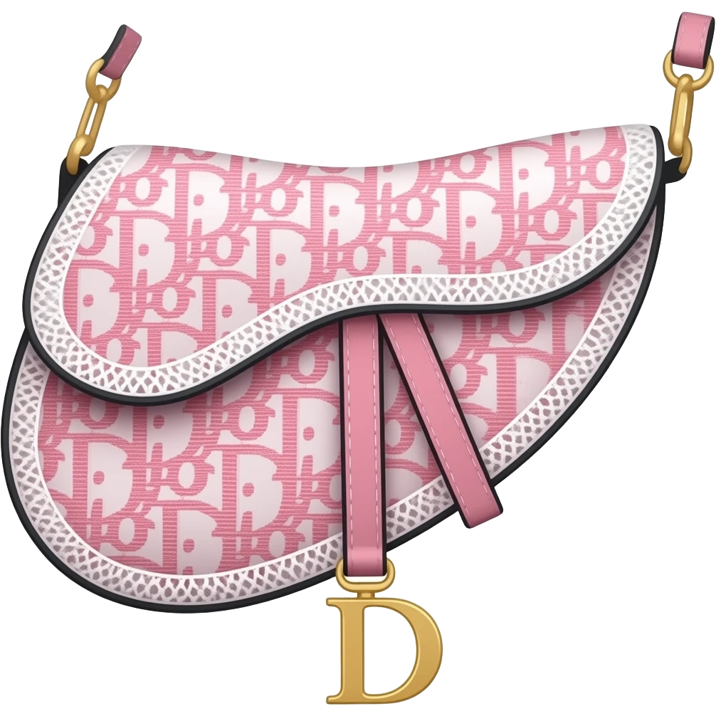 Pink Dior Oblique Embroidery and White Lace saddle bag emoji