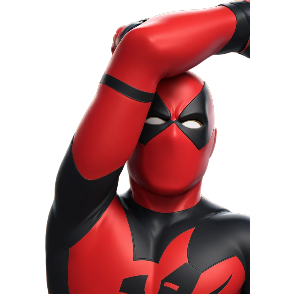 masked superhero in bodysuit emoji