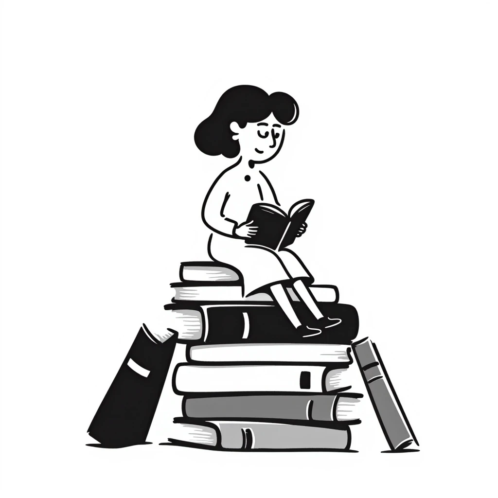 hand drawn doodle style, book theme emoji