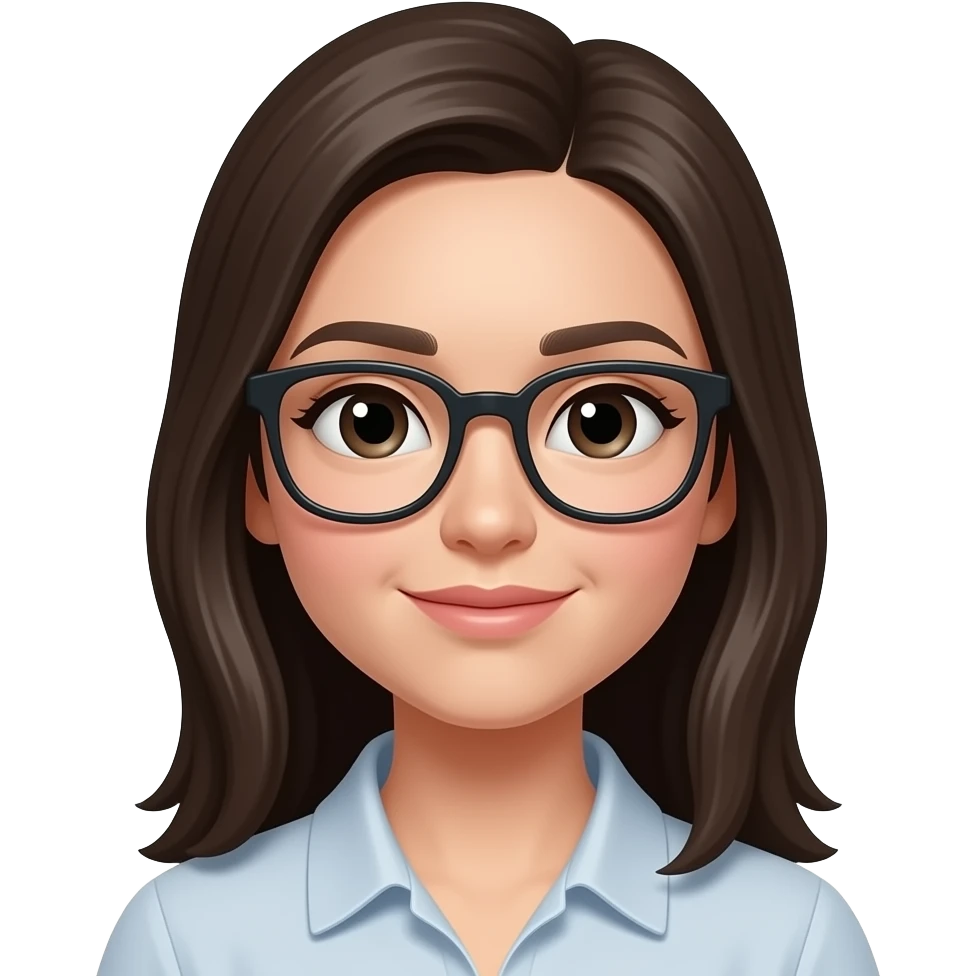 skinny girl head only with glasses, no body no shoulder emoji